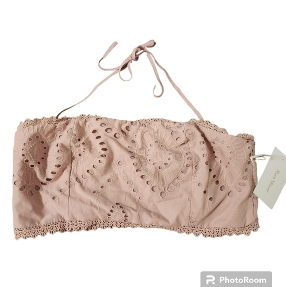 Rose velvet‎ tube top